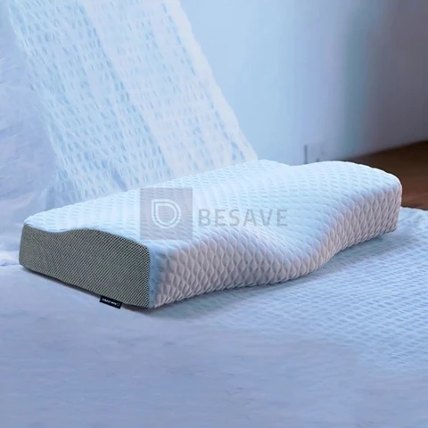 Travesseiro Cervical Nasa - Coluna Relax - Carvão Ativado Cor branco e cinza