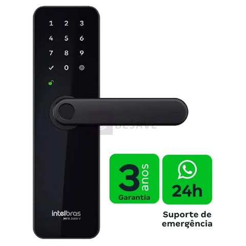 Fechadura Inteligente De Embutir Com Maçaneta Mfr 3000 V Intelbras