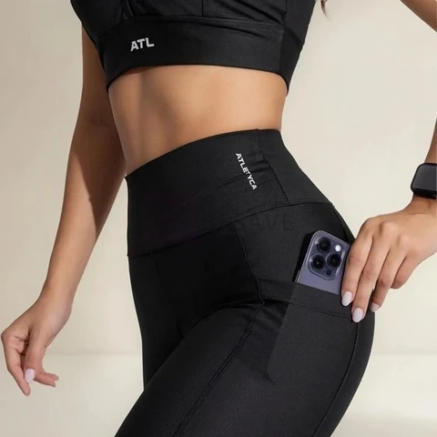 Calça Legging Com Bolsos Laterais Fitness Feminino Atletyca