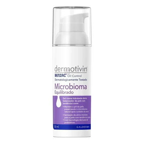 Dermotivin Benzac Microbioma Hidratante Facial para Pele Oleosa 50ml