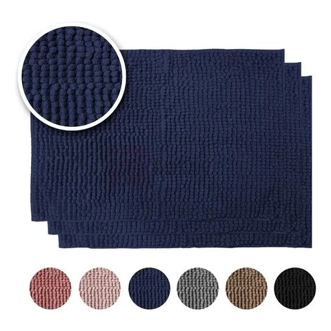 Kit 3 Tapete De Banheiro 60x40 Antiderrapante Macio Macarrão
