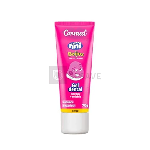 Carmed Fini Beijos Gel Dental com Flúor Sabor Morango e Nata 70g
