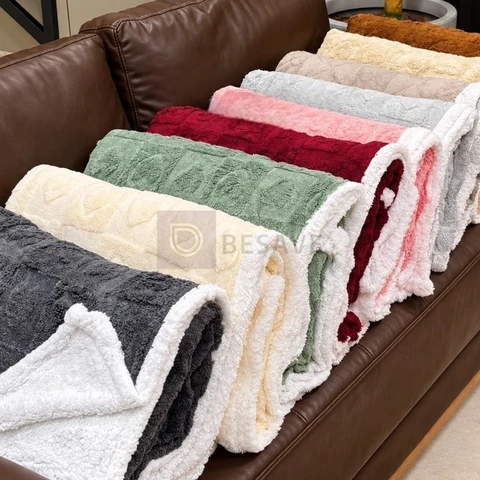 Cobertor Manta De Casal 2,00x1,80 Canelada Sherpa Cores