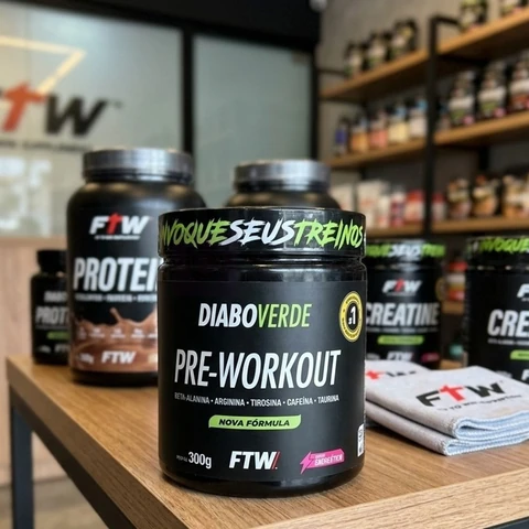 Pré Treino Pre Workout DIABO VERDE Pote 300g Sabor Energético-FTW