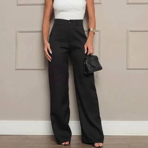 Calça Pantalona Alfaiataria Premium Wide Leg Elegante