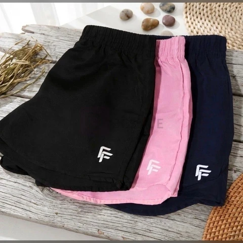 Kit 3 Shortinho Feminino Moda Praia Piscina Short Tactel