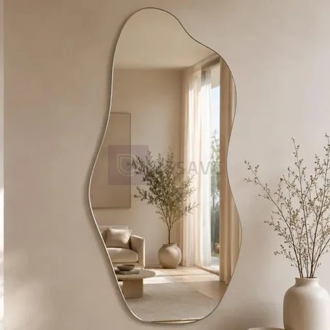 Espelho Mirano Orgânico Madrid 80x40cm Lapidado Design Luxo
