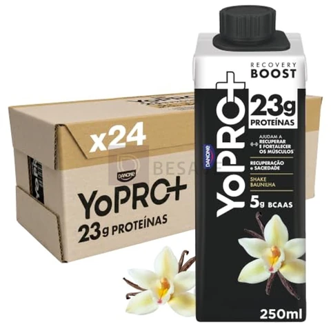 Pack YoPRO Bebida Láctea UHT Baunilha, Alto Teor de Proteína (23 g), Caixinha 250 ml – 24 Unidades