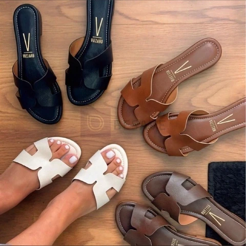 Sandália Rasteirinha Vizzano Casual Brilho Confortável