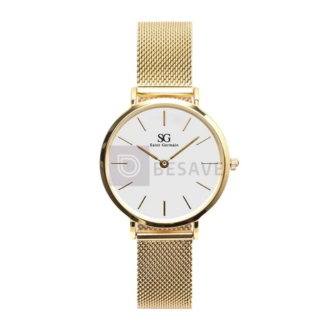 Relógio Feminino Dourado Saint Germain Chelsea Gold 32mm Fundo Branco