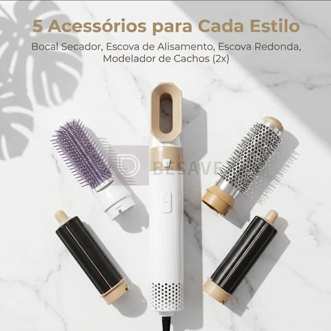 secador de cabelo escova de ar quente 5 em 1 modelador de cabelo 110v ou 220v