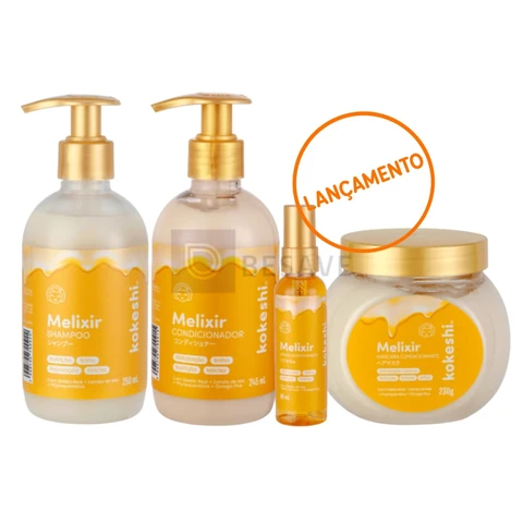 Kit Shampoo + Condicionador + Máscara + Sérum Melixir Kokeshi