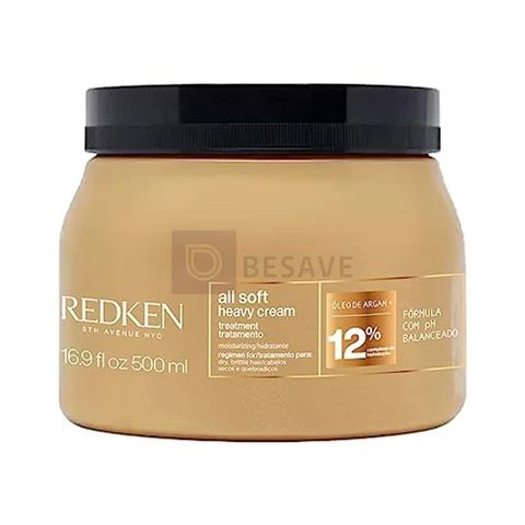 Redken Máscara de Tratamento All Soft Heavy Cream |Tratamento Anti-frizz Para Cabelos Secos e Opacos | Promove Hidratação Profunda | Com Óleo de Argan