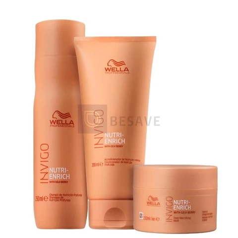 Kit Wella Professionals Invigo Nutri-Enrich - Shampoo 250ml + Condicionador 200ml + Máscara 150ml