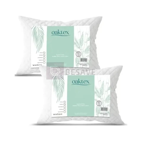 Kit C/2 Travesseiros Luxo Matelado Fibra Antialérgica 50x70 Branco