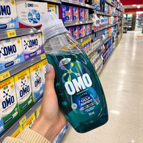 Lava-Roupas Líquido Omo Ciclo Rápido Ação Total Frasco 750ml