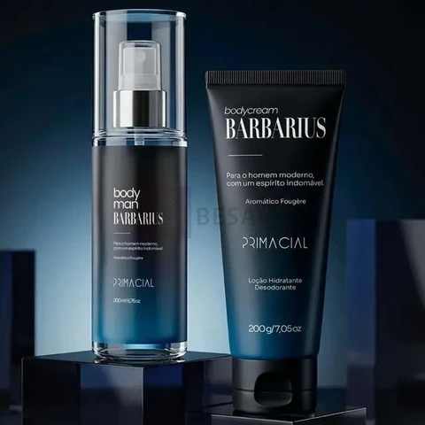 Kit Body Splash Barbarius + Hidratante Desodorante Masculino