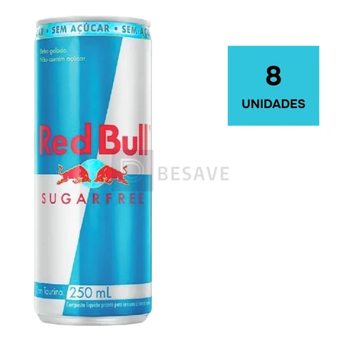 Kit com 8 Energético Red Bull Sugar Free 250ml