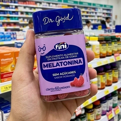 Kit 3 Melatonina em Gomas Sabor Morango 60Gomas Fini Dr Good