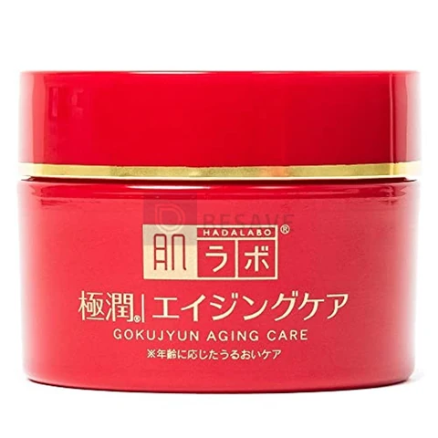Hada Labo® Gokujyun Aging Cream creme facial para peles maduras com ação anti-idade e combinação de Ácido Hialurônico, Niacinamida e Manteiga de Karitè 50g
