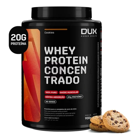 Whey Protein Concentrado de Cookies 900g com 20g de proteinas