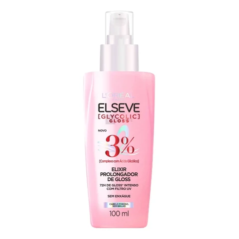 L'oréal Paris Elseve Sérum Capilar Elixir Prolongador De Gloss Glycolic Gloss, Finalizador Antiporosidade, 72 Horas De Duração, 100ml