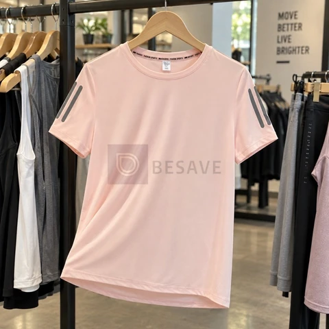 Camiseta Básica Exercícios De Verão Feminina Seda Gelada