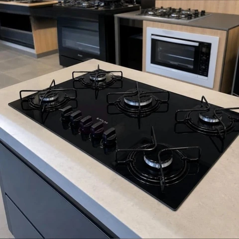 Cooktop 4 Bocas Atlas Agile Up Mesa Vidro Mega Chama Bivolt
