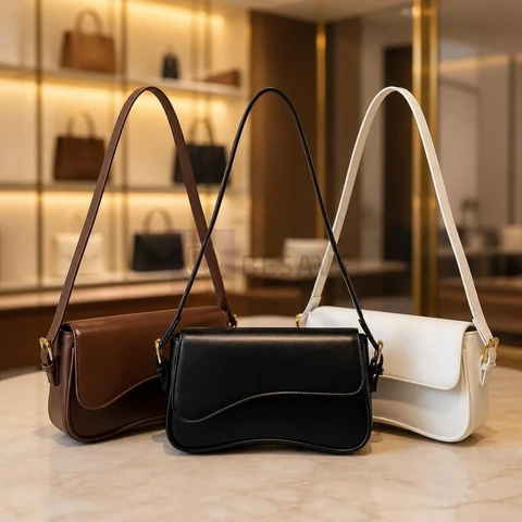 Kit 3 Bolsa feminina Assimétrica com regulagem nas alças de ombro para alça curta, versatil e elegante para o dia a dia