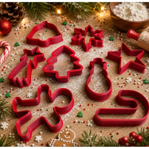 Kit Reforçado 6cm - Cortadores de Biscoito de Natal - 8 desenhos diferentes Natalino