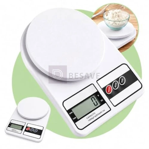 Balança de Cozinha Digital 10kg Precisão 1g Função Tara, Display LCD, Múltiplas Unidades, Plataforma Antiderrapante, Design Compacto para Alimentos, Dieta, Confeitaria e Receitas Premium