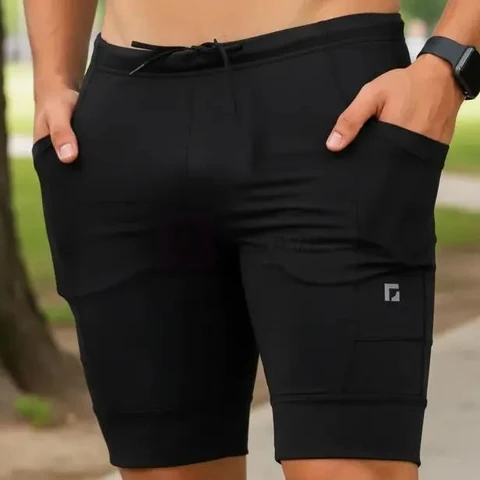 Bermuda Térmica Anti Assadura Esportiva Com Bolsos