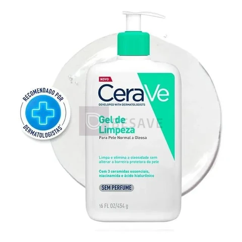 Gel de Limpeza Facial Pele Oleosa 3 Ceramidas e Niacinamida CeraVe 454g