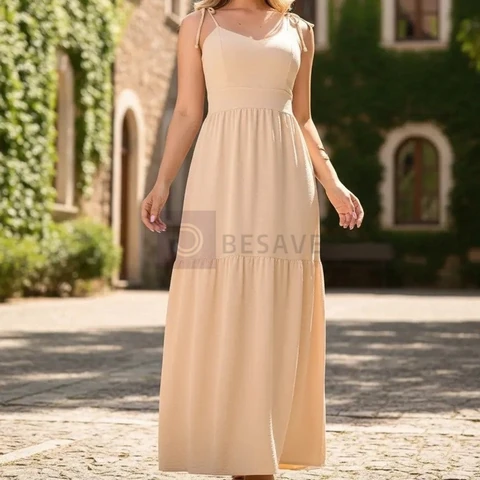 Vestido Feminino Longo 3 Marias Ajustável Lastex Casual