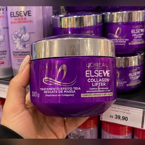 L'Oréal Paris Elseve Collagen Lifter Máscara de Tratamento Condicionante Efeito Teia Para Resgate de Massa com Peptídeos de Colágeno Reconstrói a Fibra e Dá Volume por 72h 300g