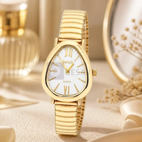 Relógio De Pulso Feminino Premium Aço Bracelete Tulipa Moda