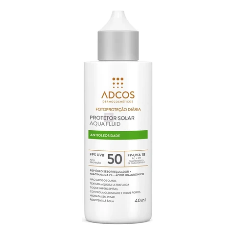 Protetor Solar Facial Adcos Aqua Fluid Fps50 Incolor 40ml