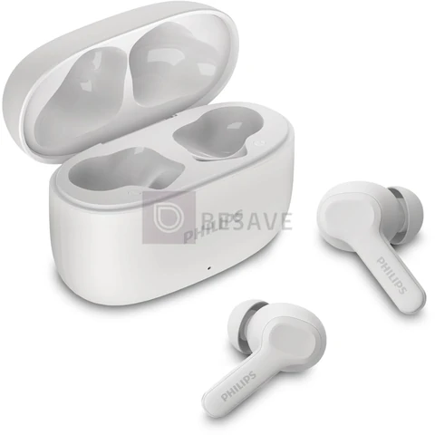 PHILIPS, Fone de Ouvido Sem Fio TWS, TAT1109WT/00, Bluetooth, Com Microfone, Até 24 horas de bateria, Branco