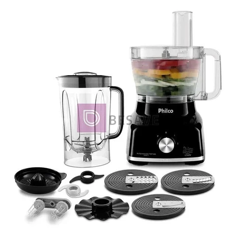 Multiprocessador Philco 1700W 9 em 1 Preto PMP1600P