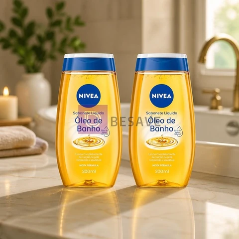 NIVEA KIT Sabonete Líquido Óleo de Banho 200ml - 2 Unidades