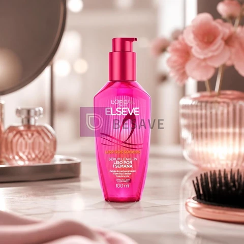 L'Oréal Paris Elseve Sérum Leave-in Liso dos Sonhos com Tecnologia Ativada por Calor, Antifrizz, Protetor Térmico e Barreira Contra Umidade, 100ml