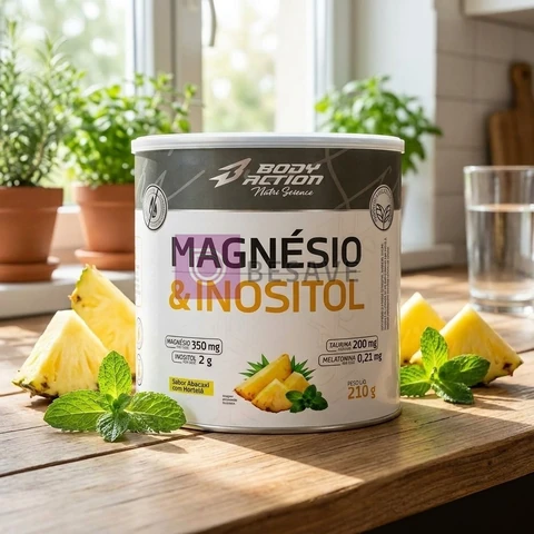 Magnésio Inositol 210g Body Action - Relaxamento Zero Açúcar