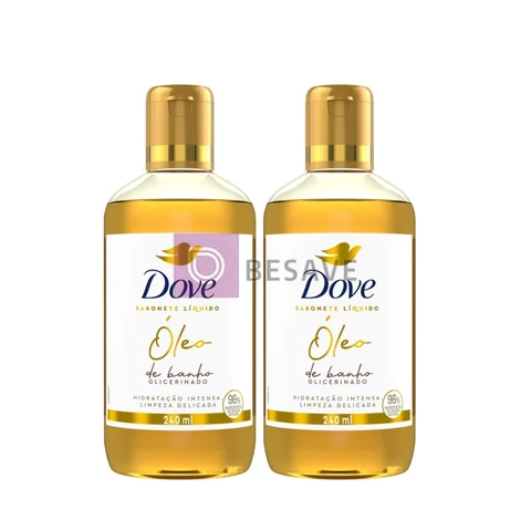 Kit Óleo de Banho Dove Sabonete Liquido 240ml - 2un