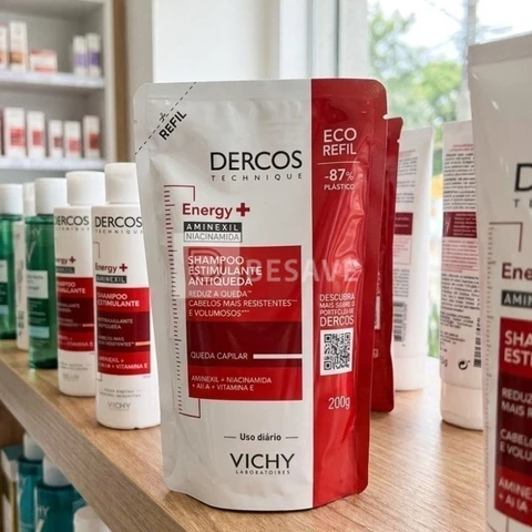Vichy Dercos Energy+ Shampoo Antiqueda Estimulante Refil, 200g