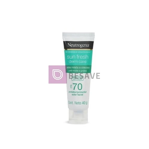 Protetor Solar Facial Neutrogena Sun Fresh Derm Care, Sem Cor, FPS 70, 40g