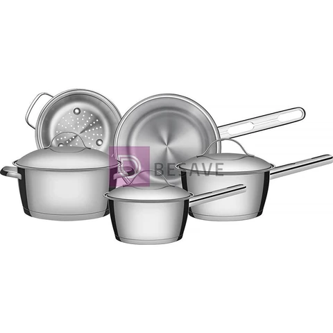 Jogo de Panelas de Aço Inox Indução Tramontina 5 Peças Allegra