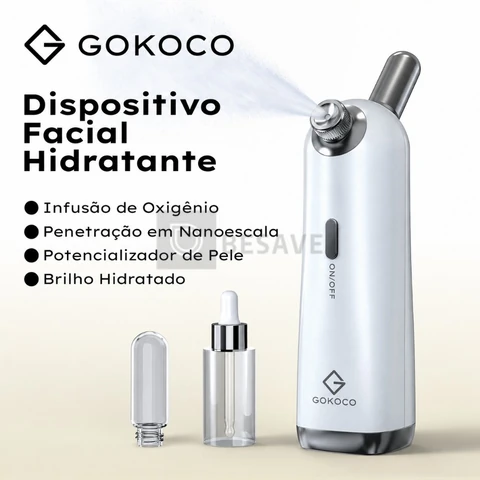GOKOCO Pulverizador Nano Facial Portátil Névoa UItrafina Para Skincare e Maquiagem USB-C