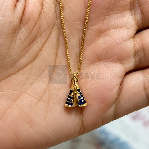 Colar Nossa Senhora Aparecida Santinha Folheado Ouro 18k Prata 925