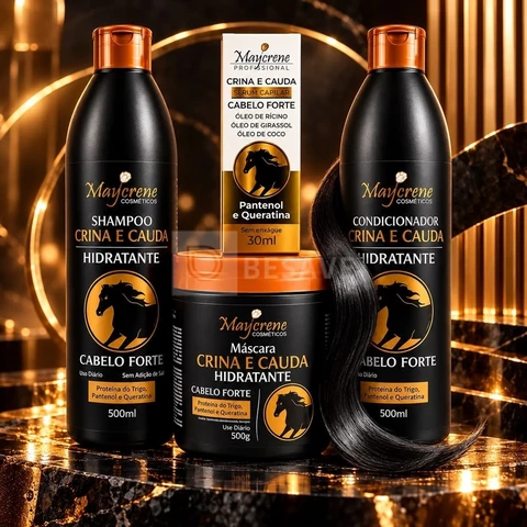 Kit Crina De Cavalo Maycrene Crescimento Rápido + Sérum