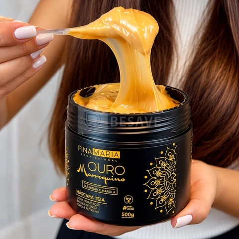 ULTRA HIDRATAÇÃO EFEITO TEIA COM ÓLEOS MARROQUINOS - OURO MARROQUINO - FINA MARIA PROFISSIONAL